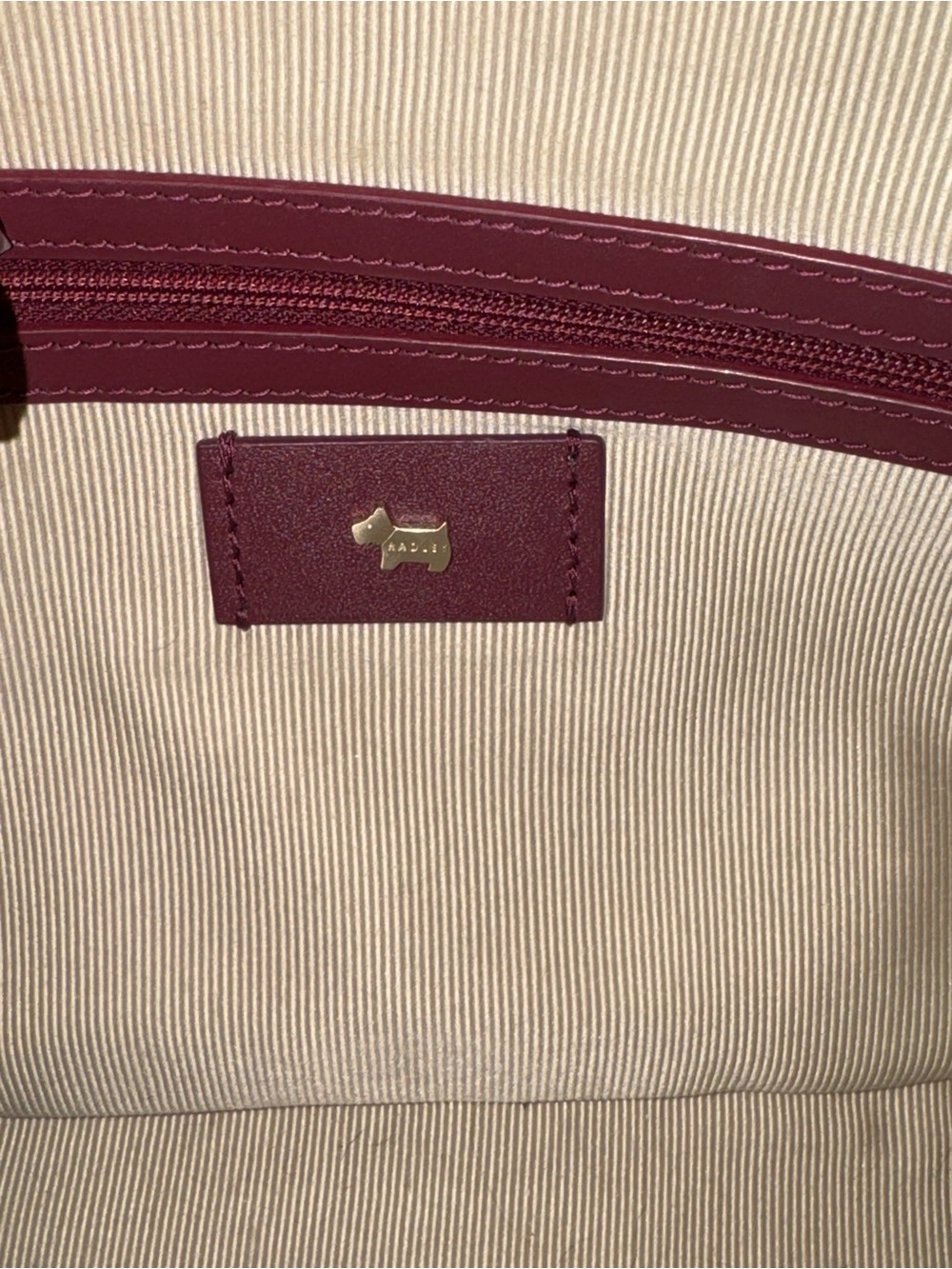 Radley London Dark Cherry Burgundy Leather Satchel Top Handle Crossbody - Picture 3 of 11